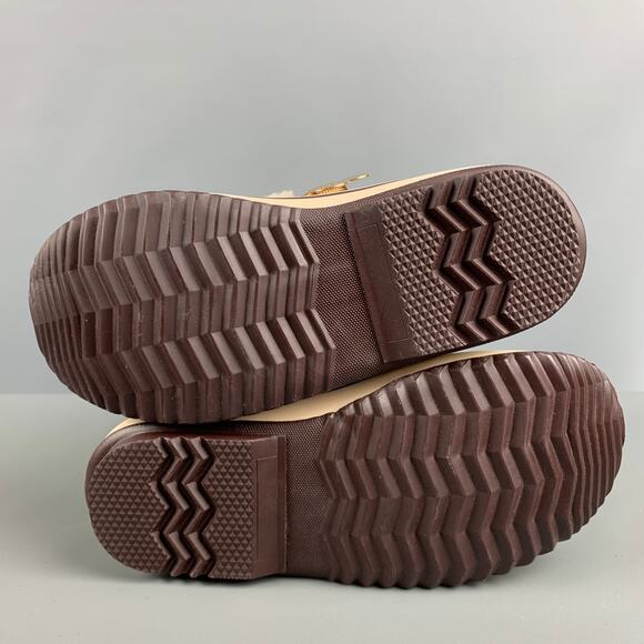 CHLOE Size 6.5 Beige Brown Suede Mixed Materials Boots - Picture 6 of 8